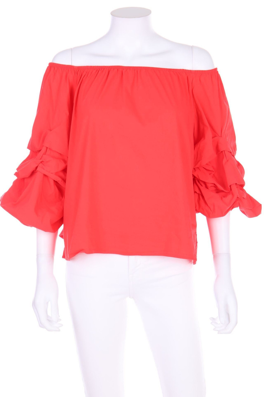 ZARA - Carmen-Bluse mit Falten - M