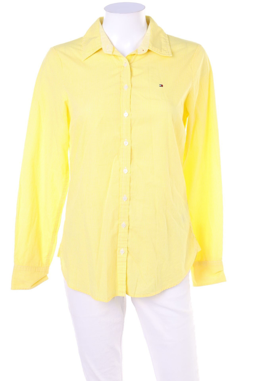 TOMMY HILFIGER - Karo-Hemd-Bluse mit Logo-Stickerei - D 36