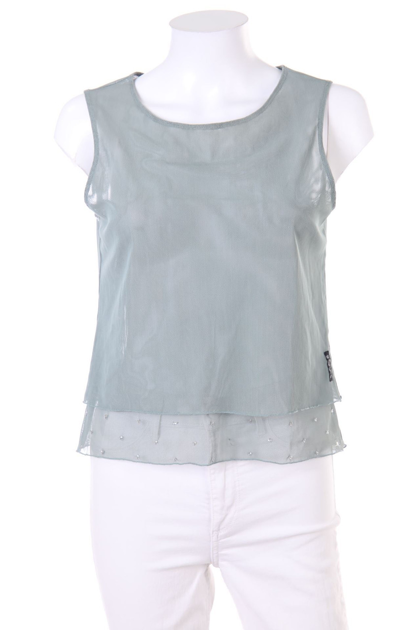 ARMANI JEANS - Mesh-Top im Layer Look mit Perlen - D 40