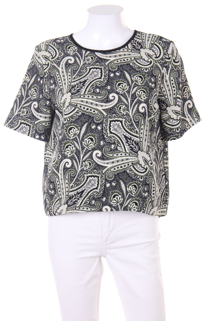 TOPSHOP - Vokuhila-Kurzarm-Bluse mit floralem Muster - D 36