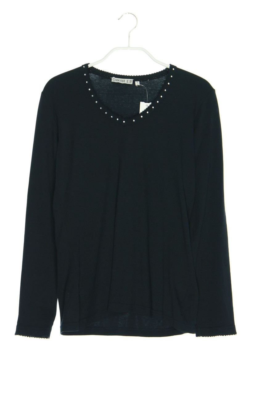 SECONDHAND - Longsleeve-Shirt mit Strass-Steinen - S