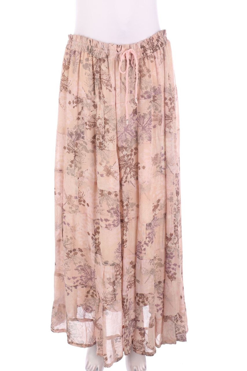 Ohne Label - Maxi-Rock mit floralem Muster - ONE SIZE