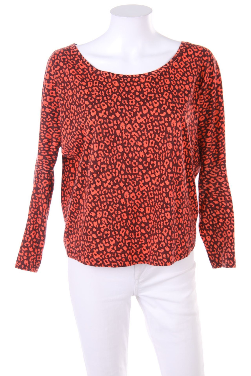 Ohne Label - 3/4-Arm-Shirt mit Leo-Print - XS