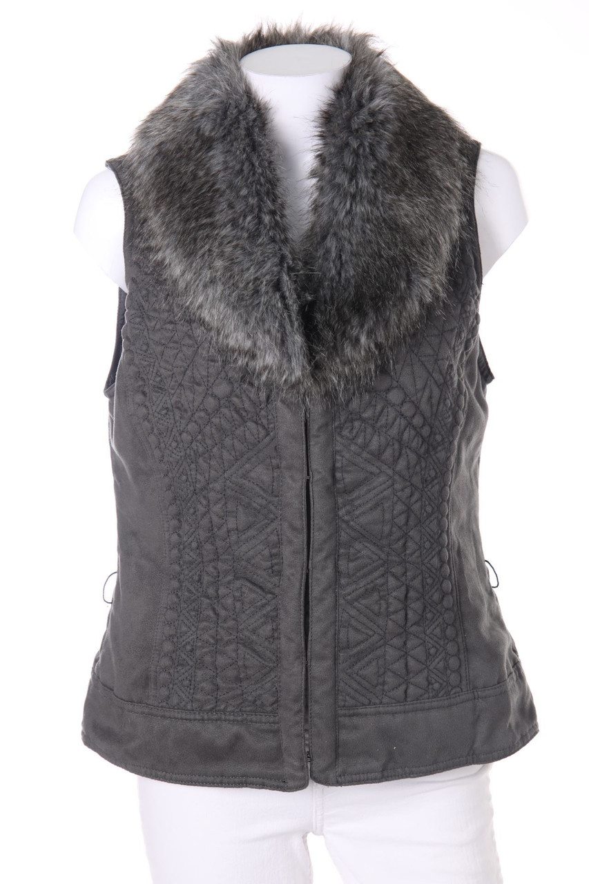 promod - Weste mit Faux Fur-Kragen - D 40