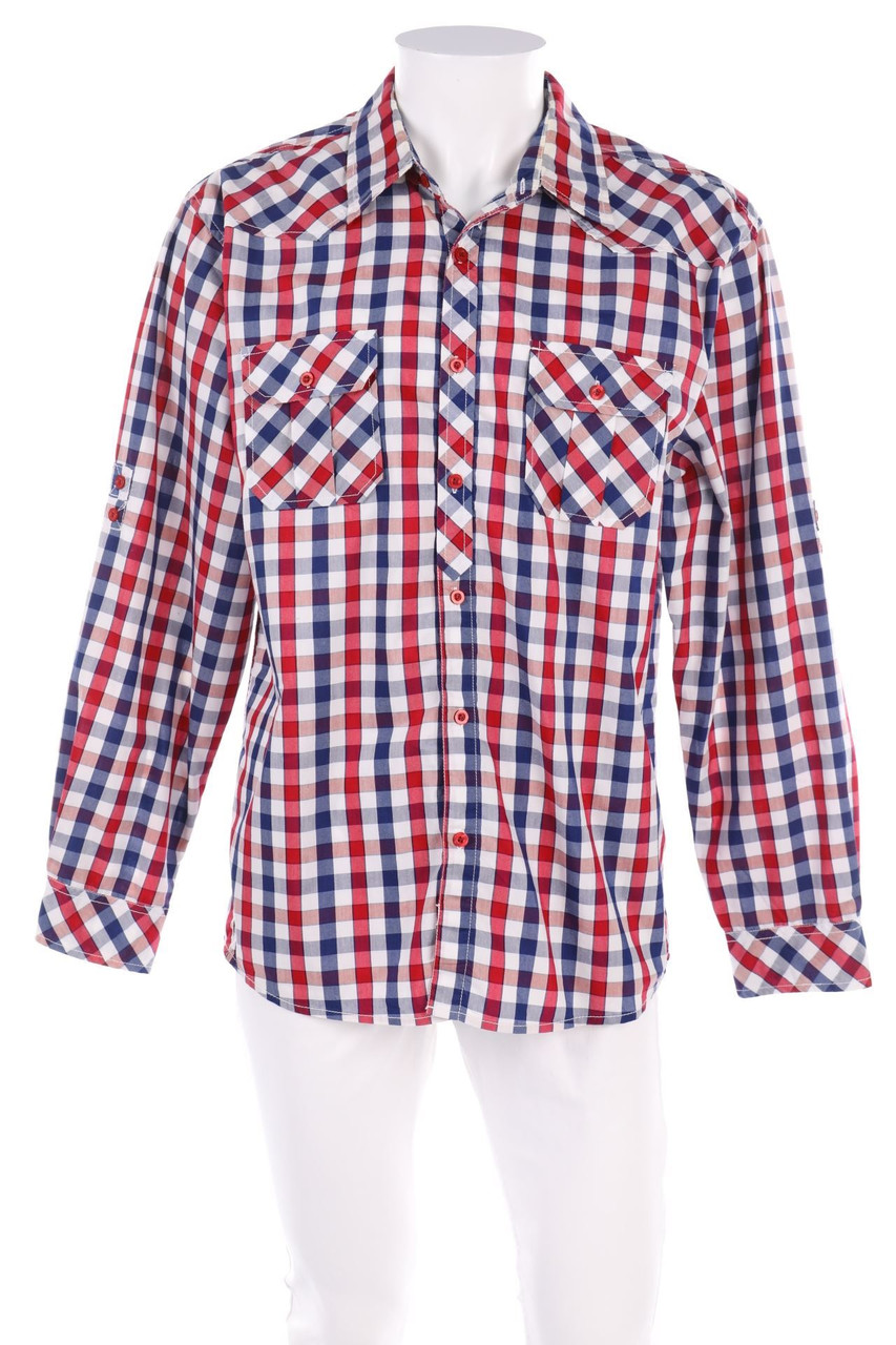 okay - kariertes Hemd mit Roll-up-Manschette - 43