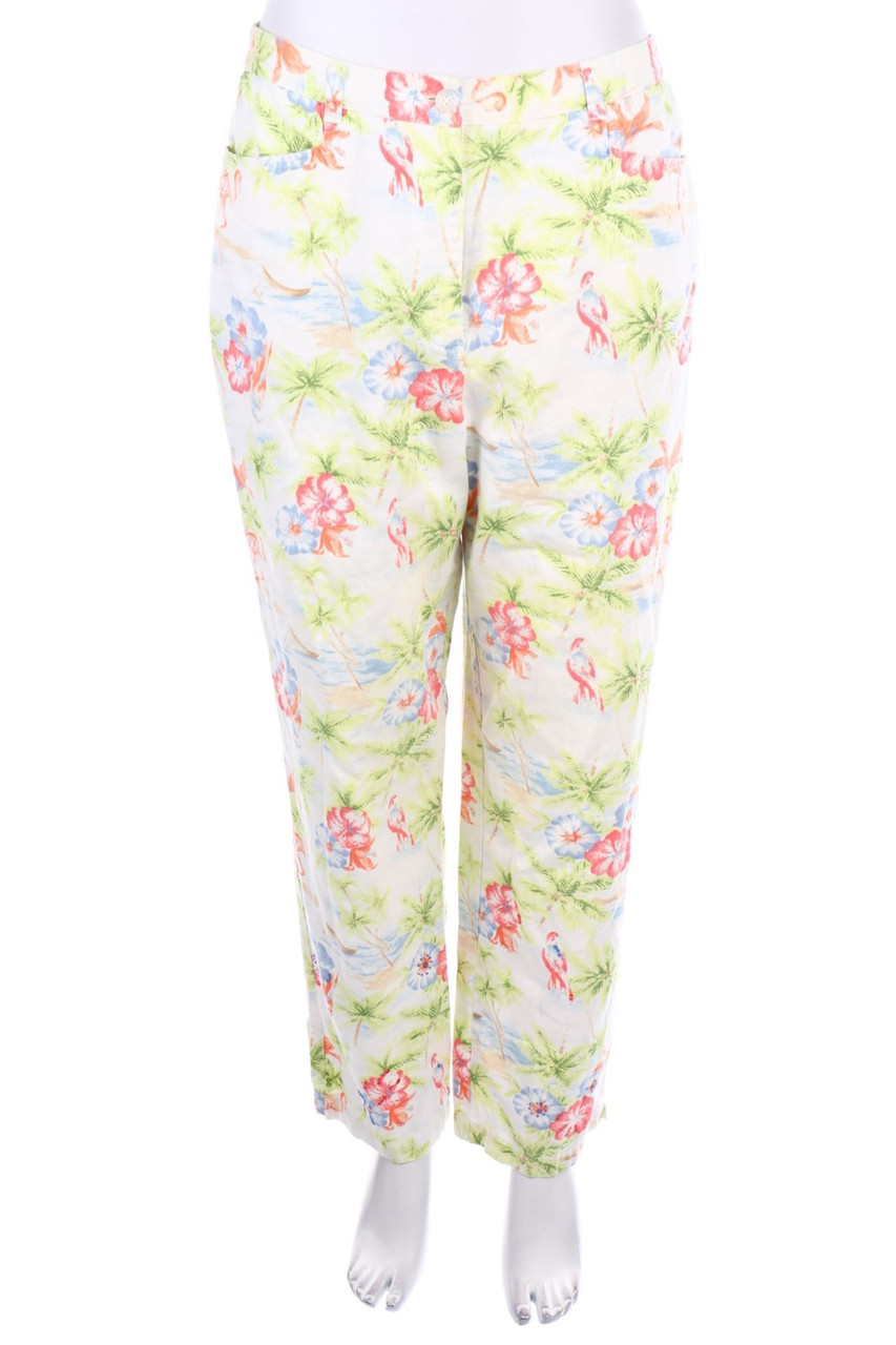 Ohne Label - Hose mit Tropical Print - XL