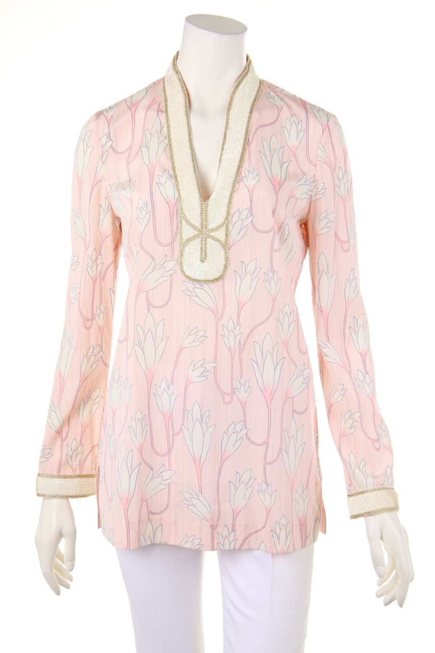TORY BURCH - Bluse aus Seiden-Mischung mit Pailletten - D 42
