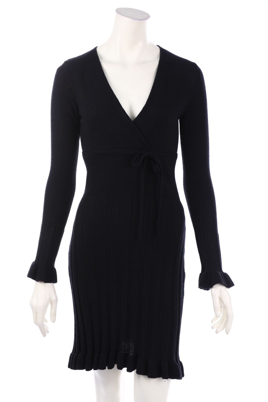 comma - Strick-Kleid in Wickel-Optik - D 36