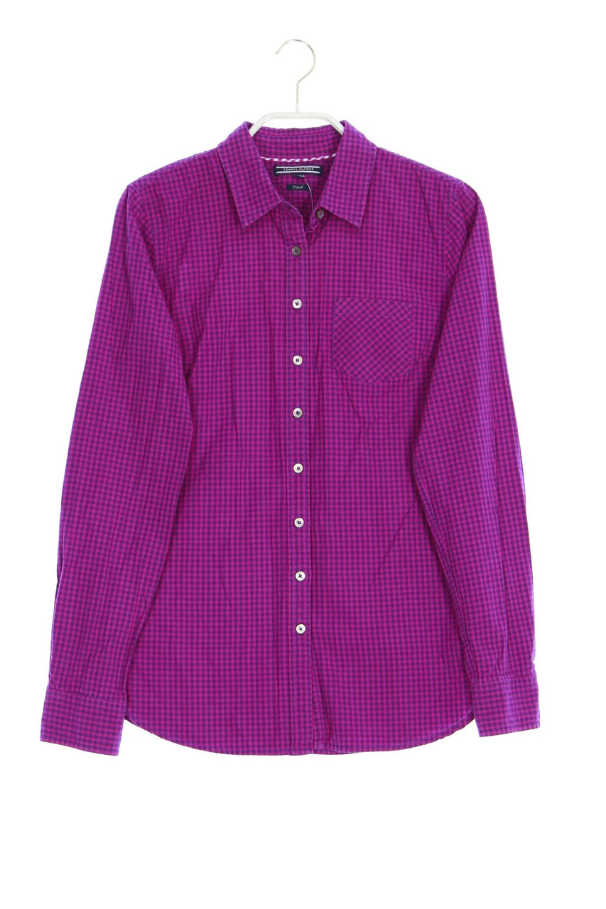 TOMMY HILFIGER - Karo-Hemd-Bluse mit Logo-Stickerei - S