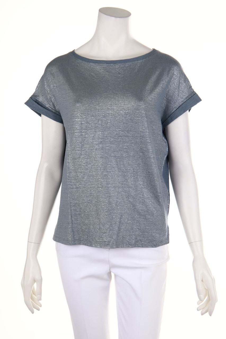 BRUNO MANETTI - Shirt aus Leinen-Mix mit Metallic-Effekt - D 42