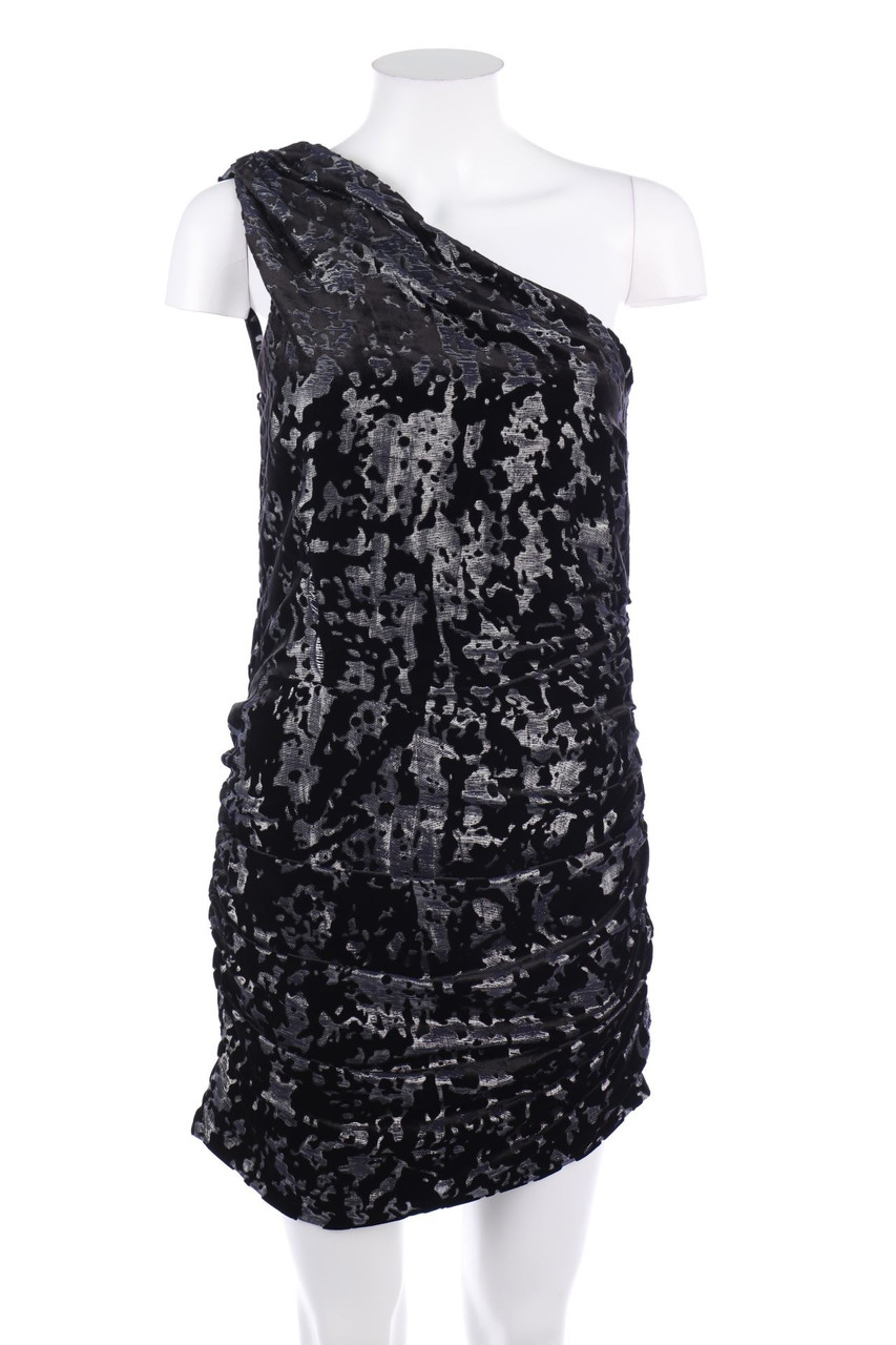 maje - One Shoulder-Kleid mit Samt - D 34