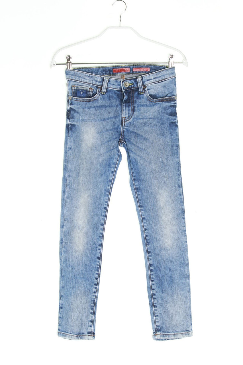 GUESS - Used Look Skinny-Jeans mit Logo-Applikation - XXS