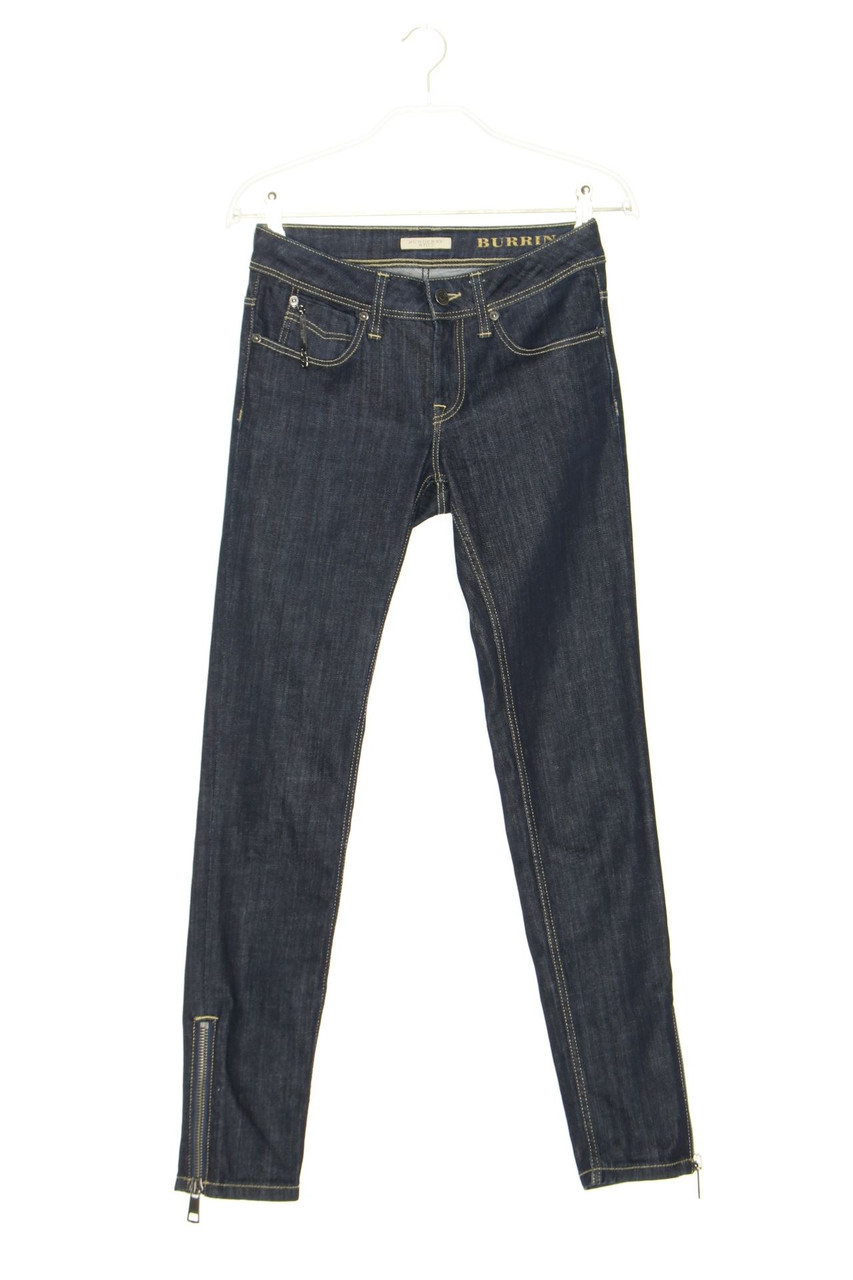 BURBERRY BRIT - Dark Denim Skinny-Jeans mit Logo-Plakette - W24