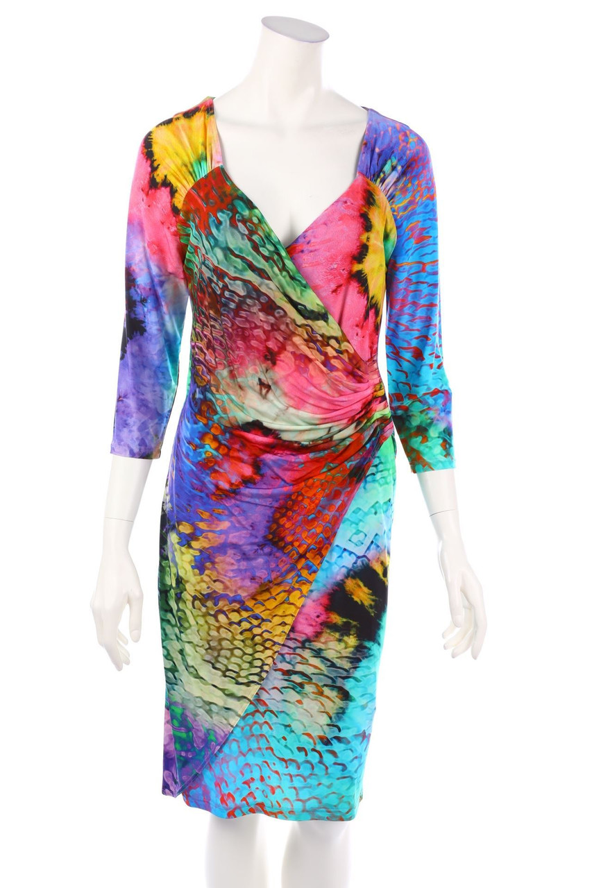 BARBARA SCHWARZER - Print-Kleid mit Raffungen - D 40