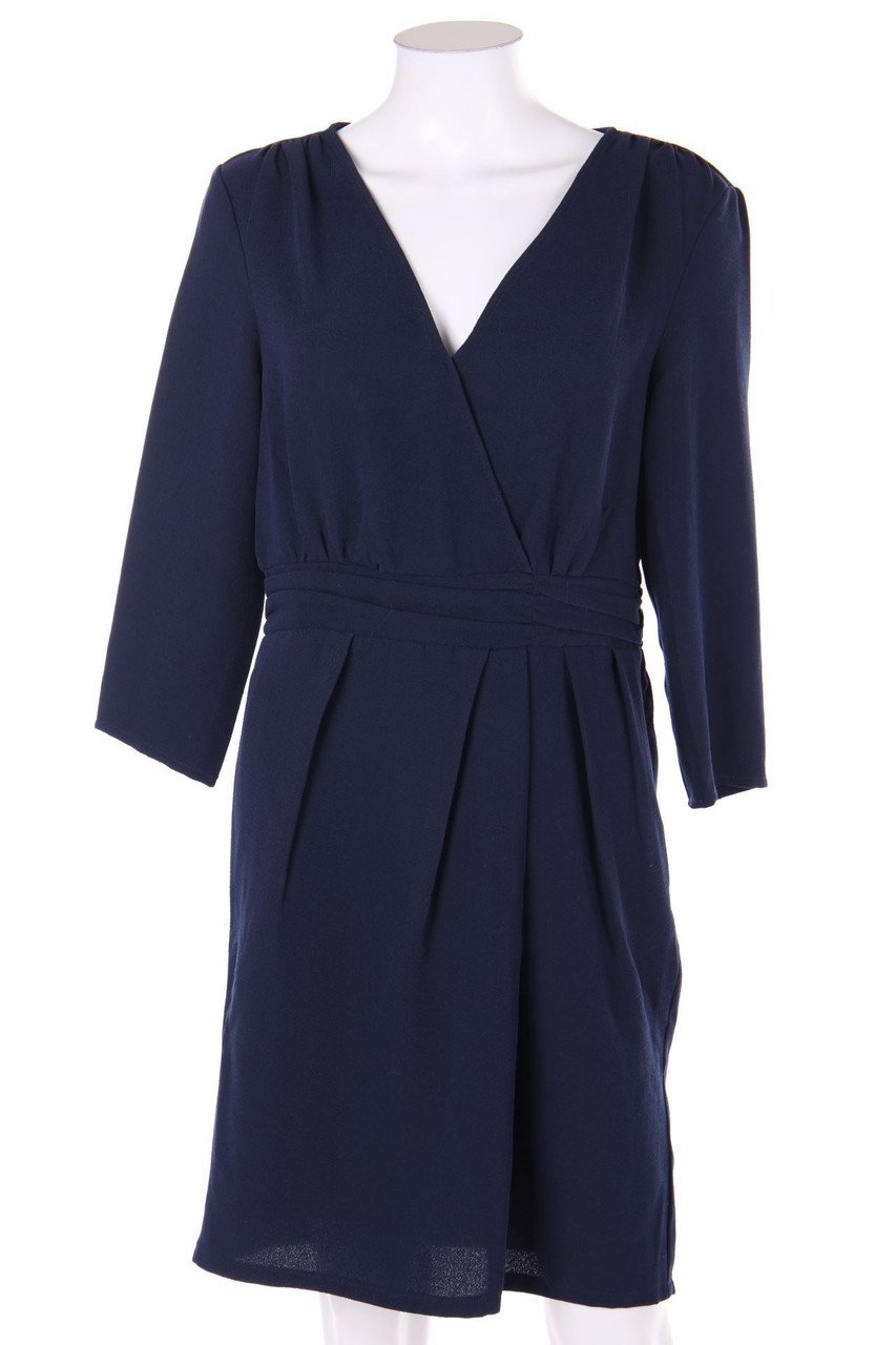 promod - Kleid aus Crêpe in Wickel-Optik mit Raffungen - M