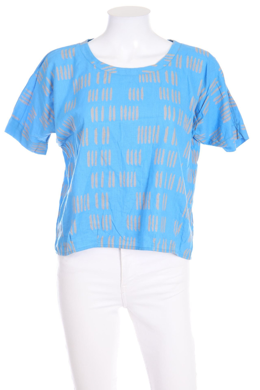 SECONDHAND - Kurzarm-Bluse mit Print - S