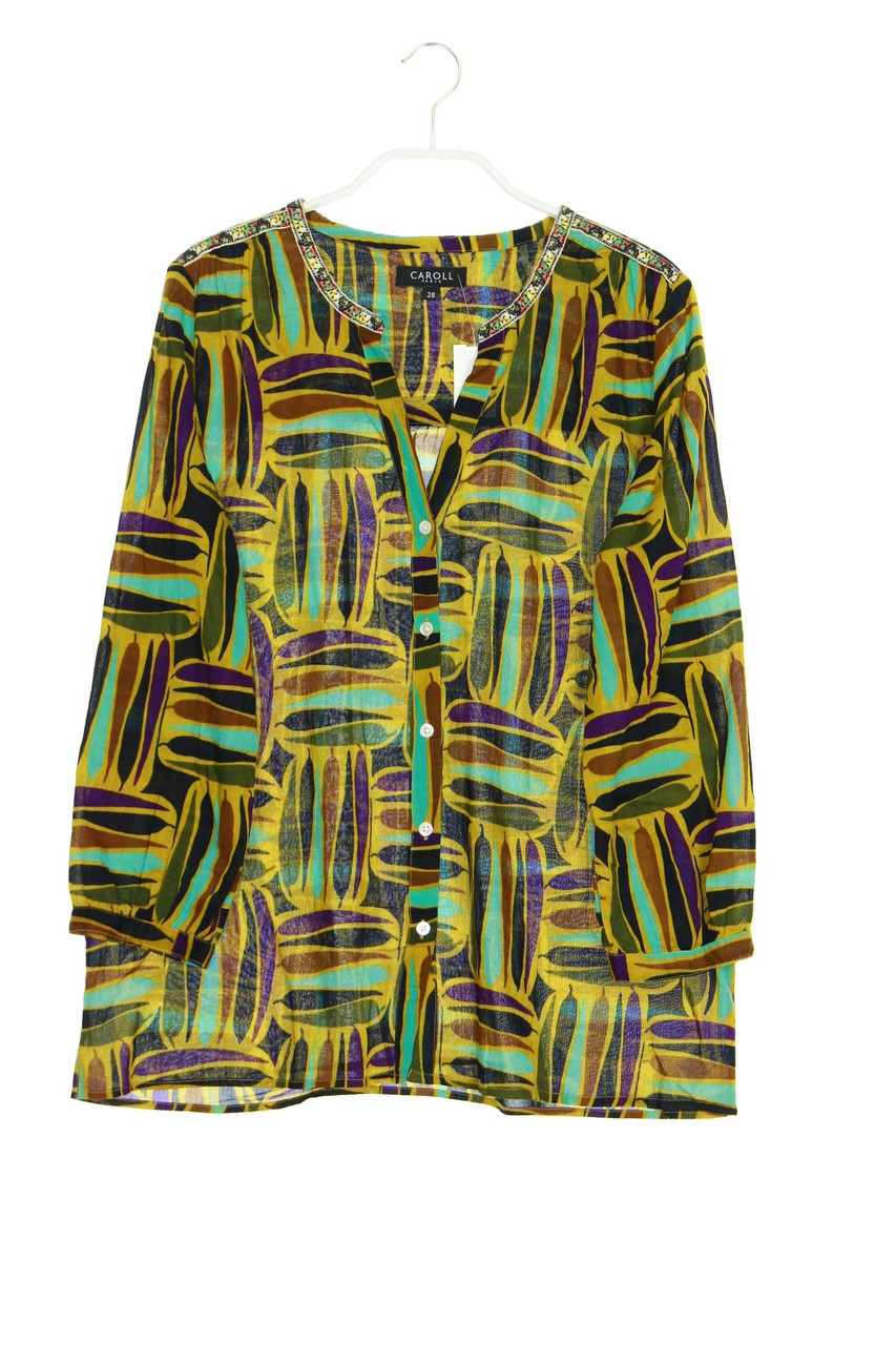 CAROLL - Muster-Hemd-Bluse mit 3/4-Ärmel - D 38