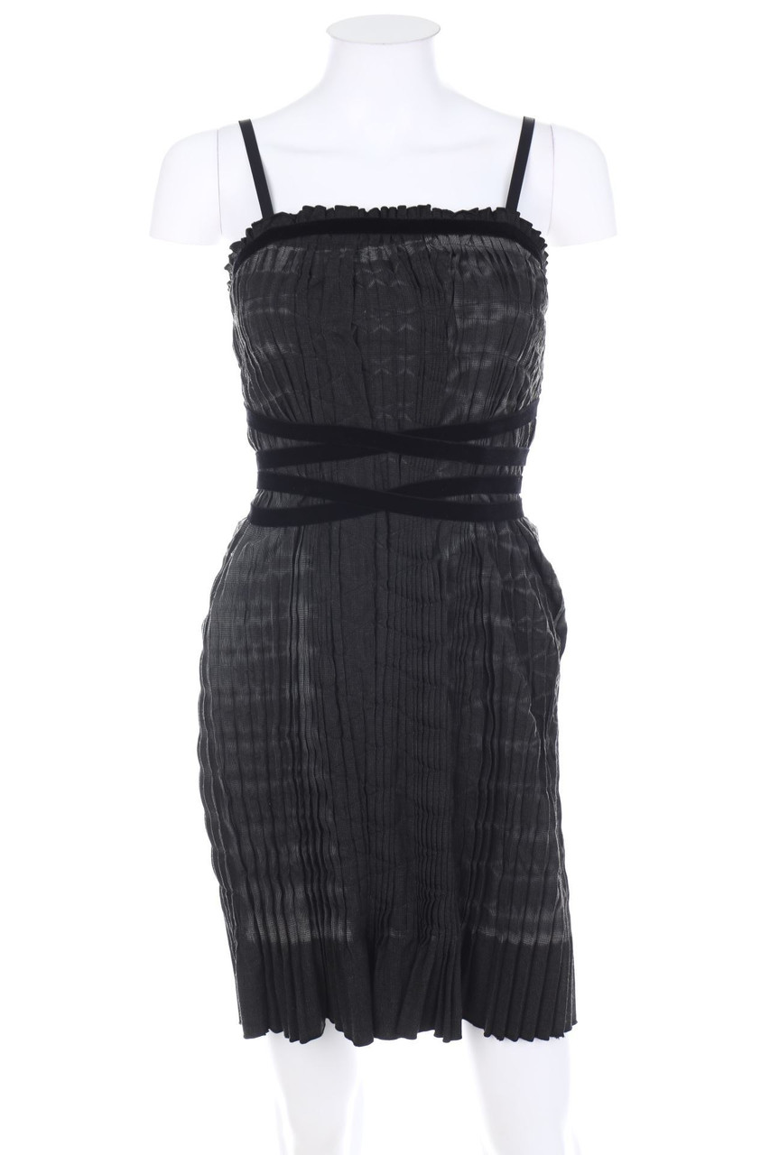 SISLEY - Falten-Party-Kleid mit Applikationen - XS