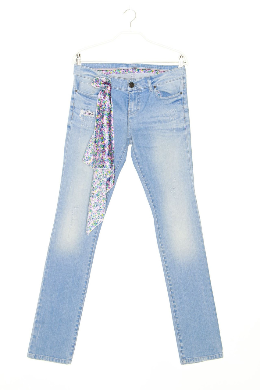 NINE:INTHE:MORNING - Distressed Skinny-Jeans mit Applikationen - W28