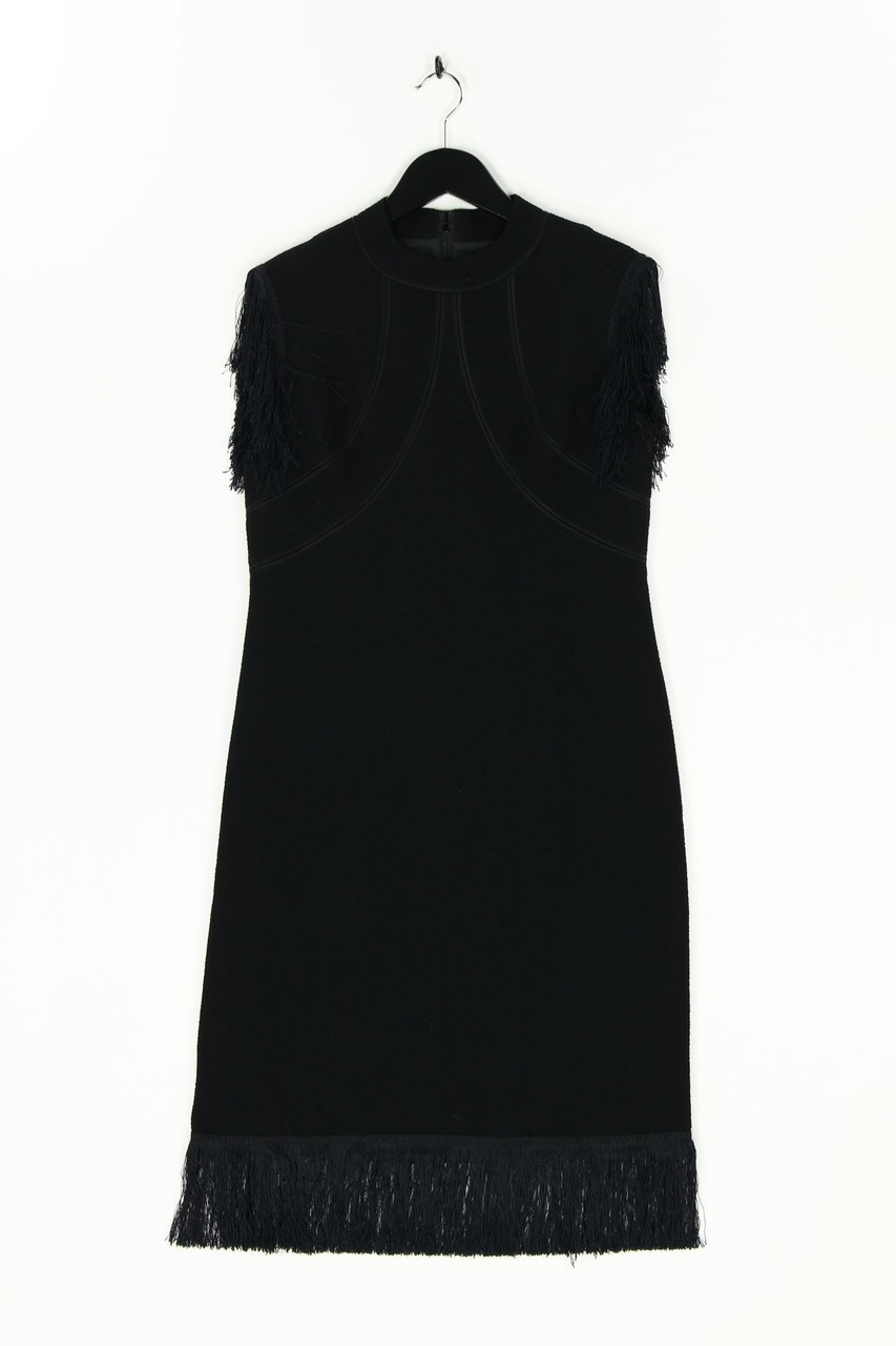 SCHWORM MODELL - Vintage-Kleid aus Schurwolle mit Fransen - M