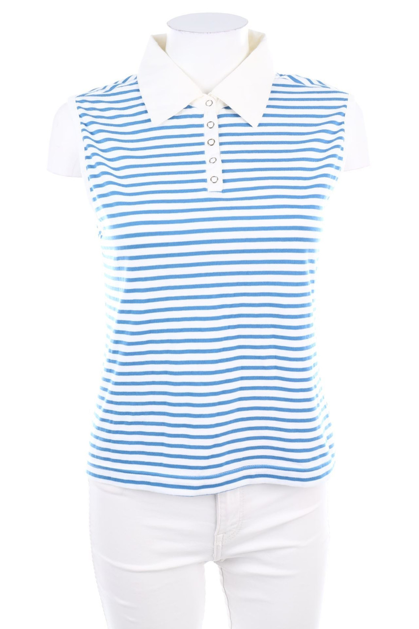 POMME TREND - ärmelloses Polo-Shirt mit Streifen - L