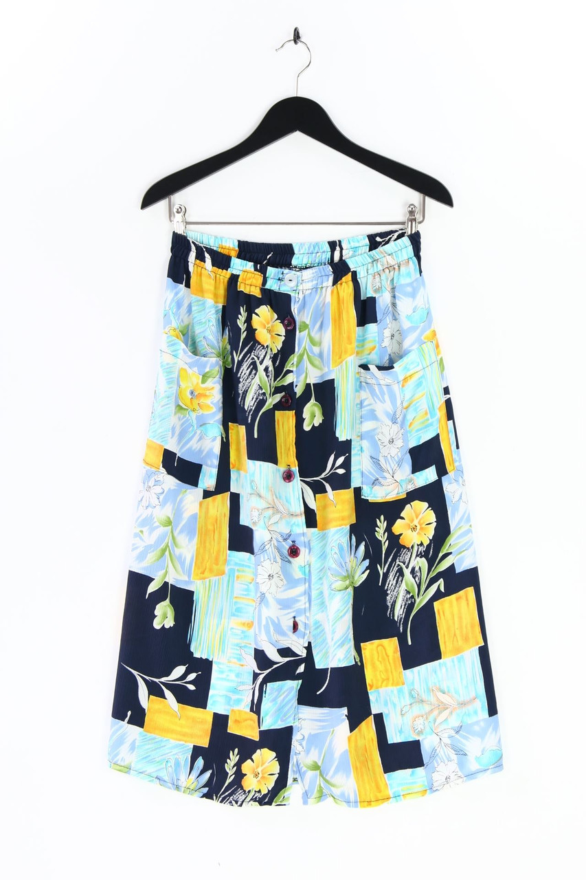 Ohne Label - Midirock mit floralem Muster - S