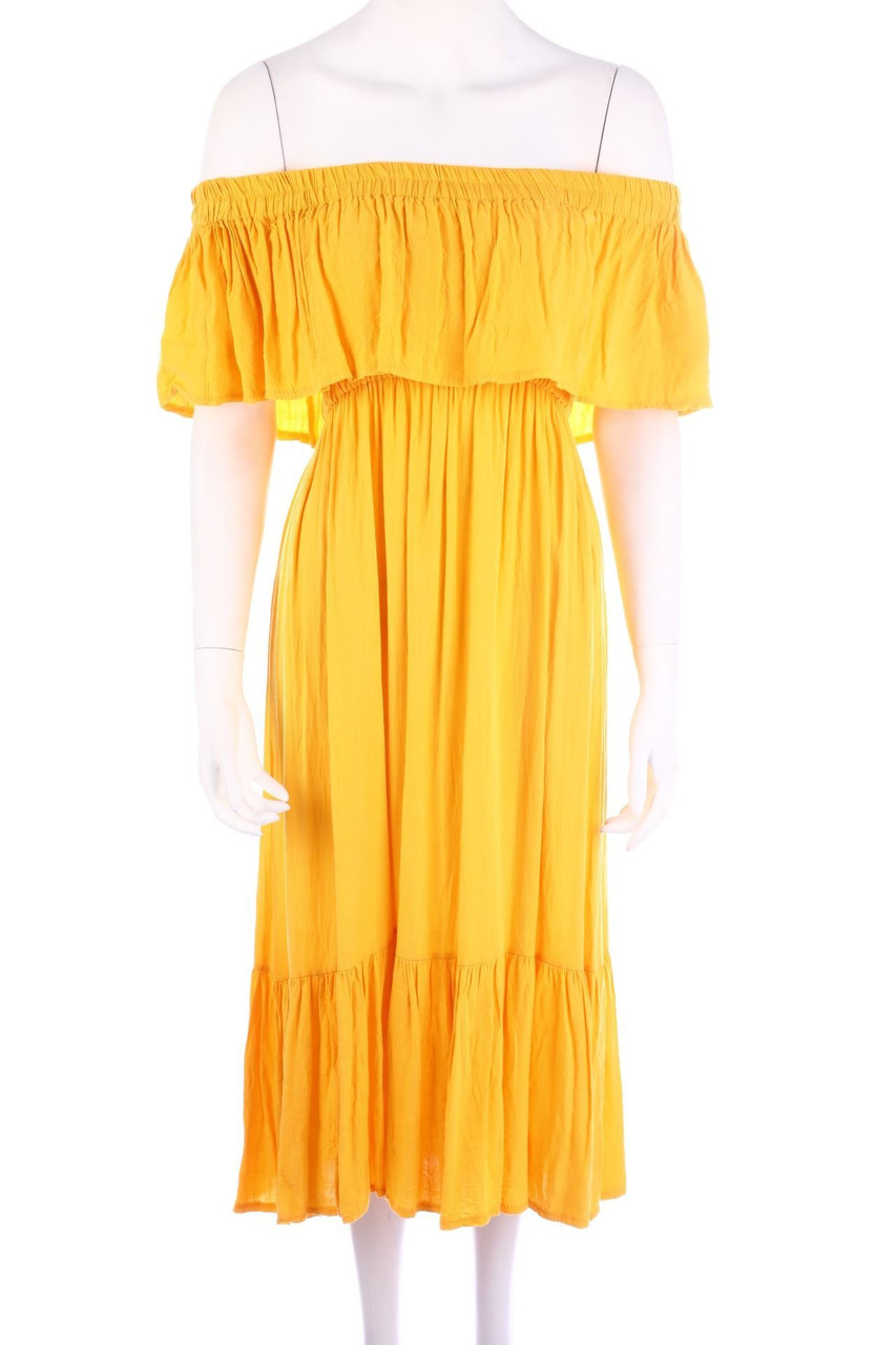 Ohne Label - Carmen-Kleid mit Volants - M