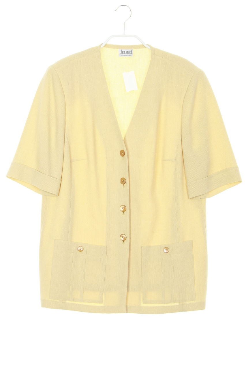 delmod - Kurzarm-Jacke mit aufgesetzten Taschen - D 44