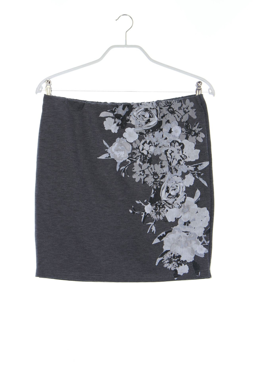 Laura Torelli COLLECTION - Minirock aus Jersey mit Blumen-Print - M