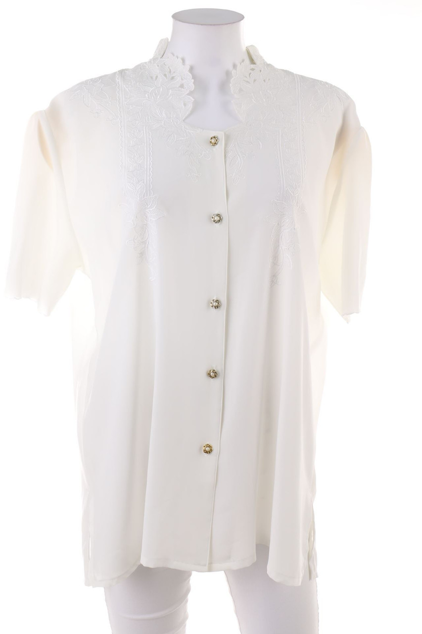 NOVEL WEAR - Hemd-Bluse mit kurzem Ärmel mit Spitzen-Einsatz - XXL
