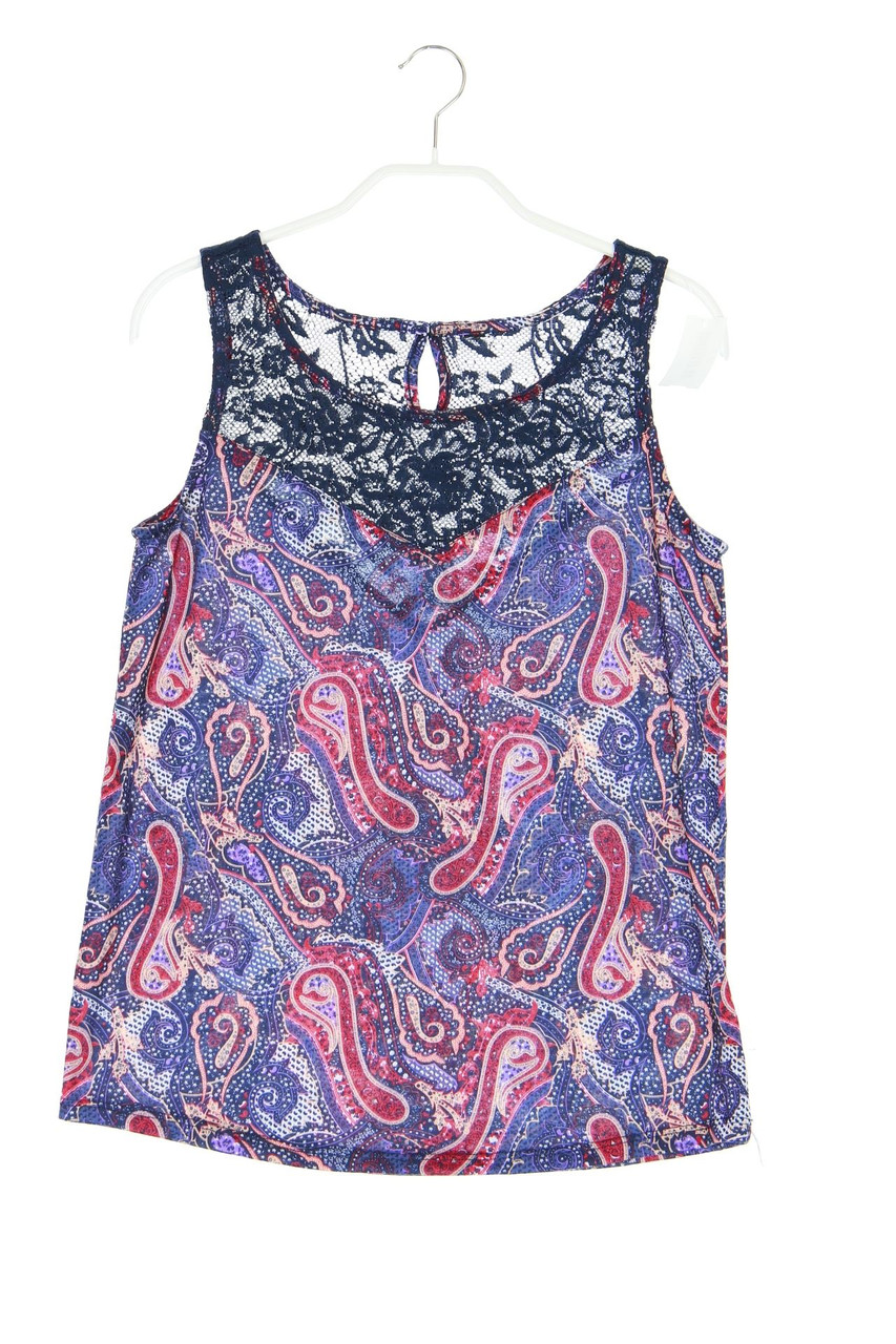 Ohne Label - Top mit Spitzen-Einsatz - S