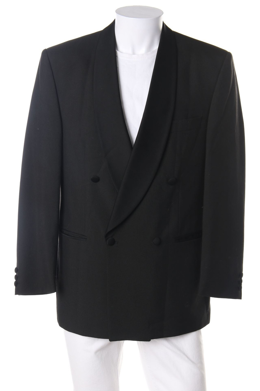 MASTERHAND - Zweireiher-Smoking-Blazer aus Schurwoll-Mix - 48