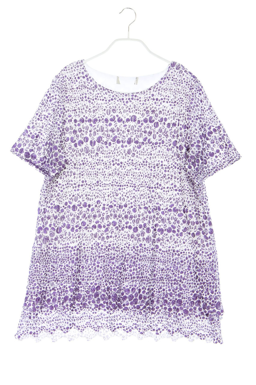 Ohne Label - Spitzen-Kurzarm-Shirt im Layer Look - XL