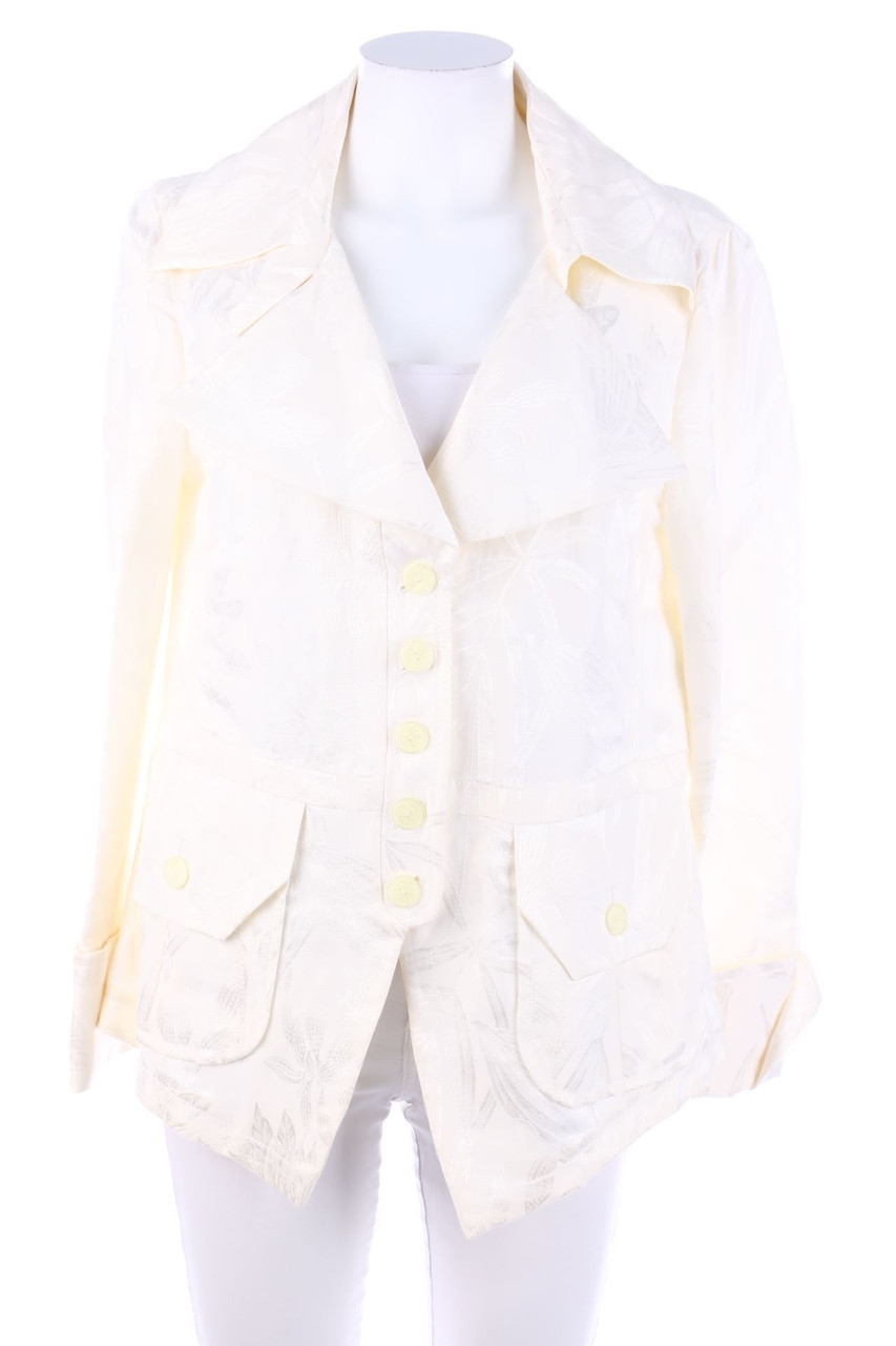 Elégance Paris - Blazer aus Leinen-Seide-Mix mit floralem Muster - D 42