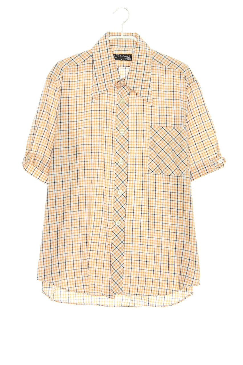 VINTAGE - Kurzarm-Hemd mit Karo-Muster - 50