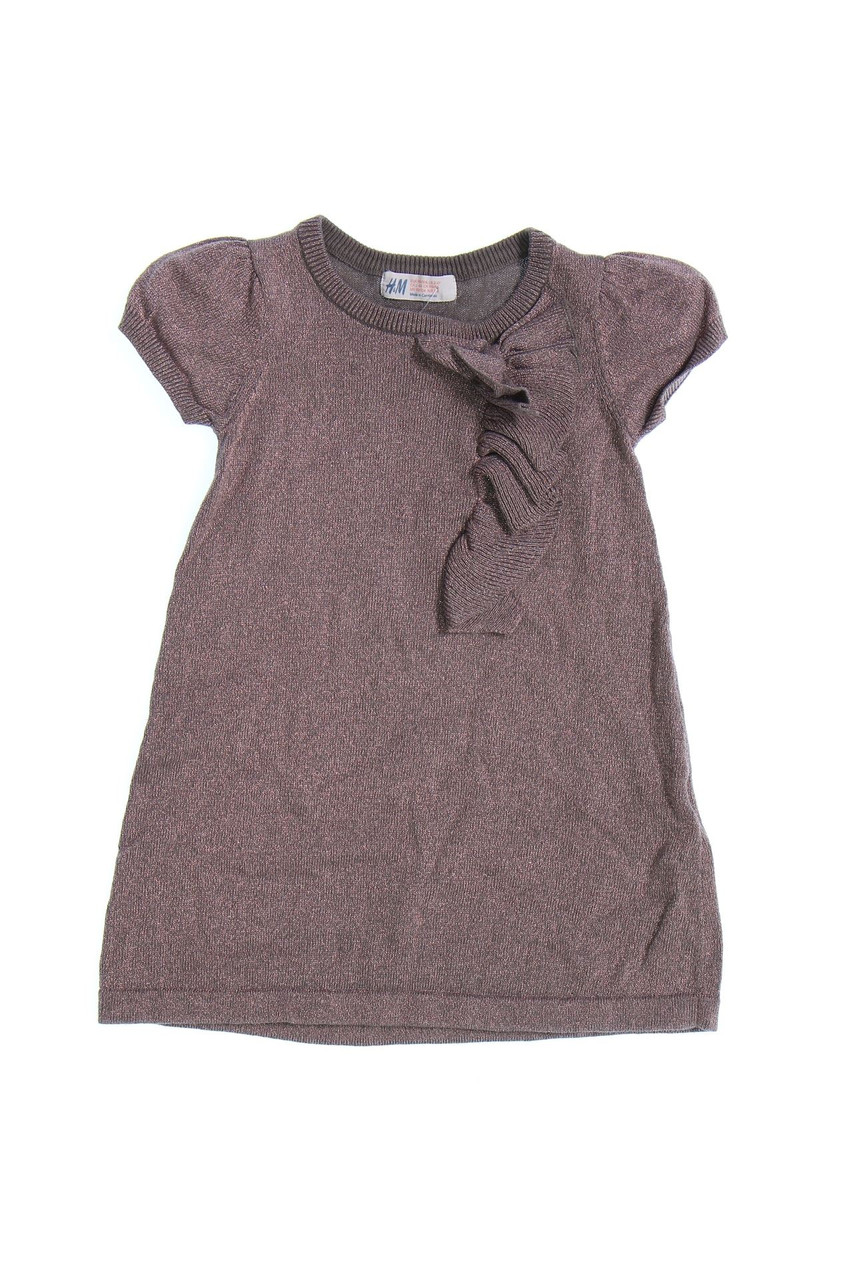 H&M - Glitzer-Strick-Kleid mit Volants - 98