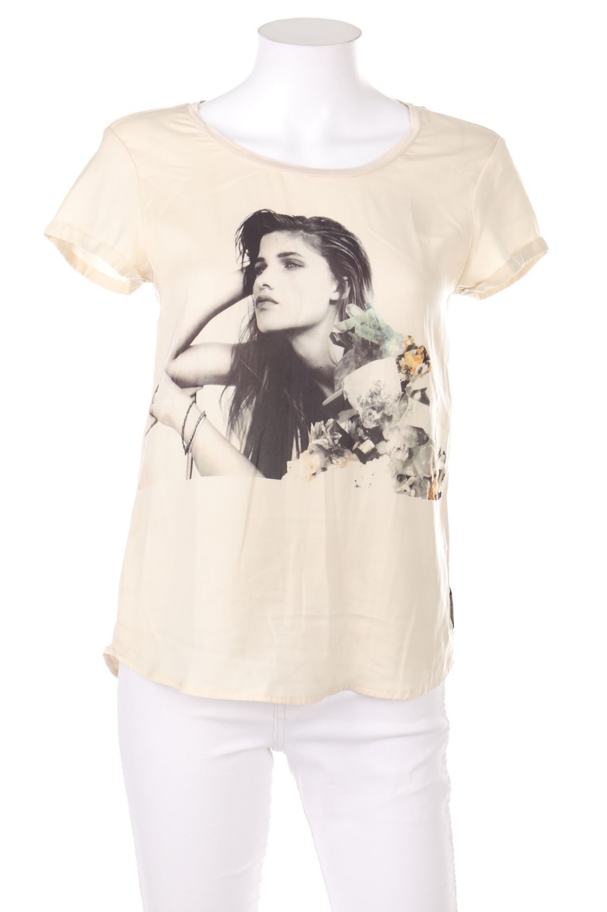 MAISON SCOTCH - Kurzarm-Shirt mit Foto-Print - D 36