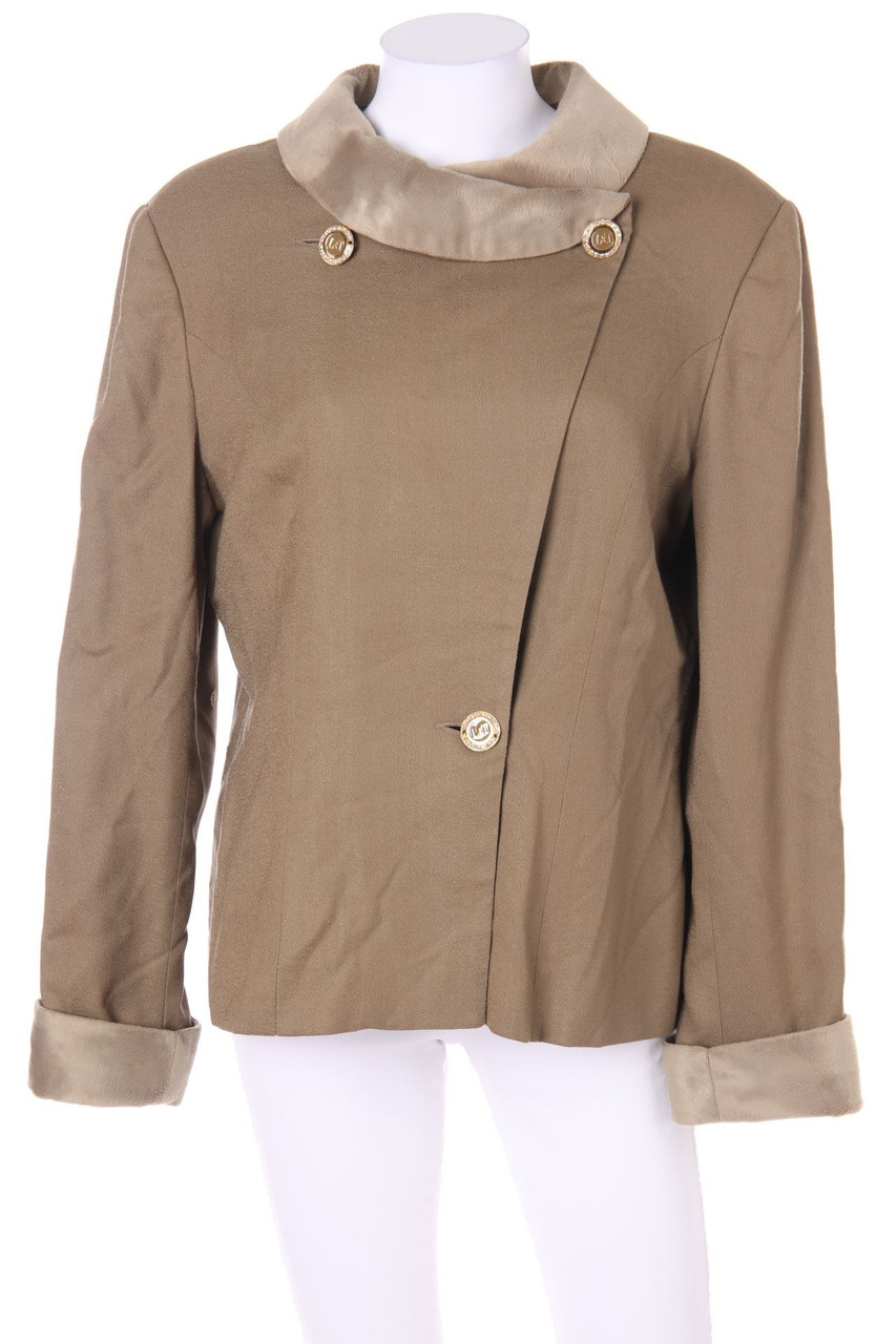 VINTAGE - Blazer-Jacke aus Wolle mit Schmuck-Knöpfen - D 44