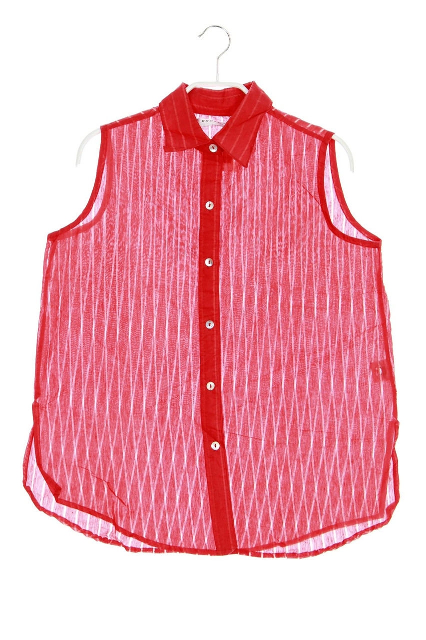 BROADWAY - ärmellose Hemd-Bluse mit Streifen - M