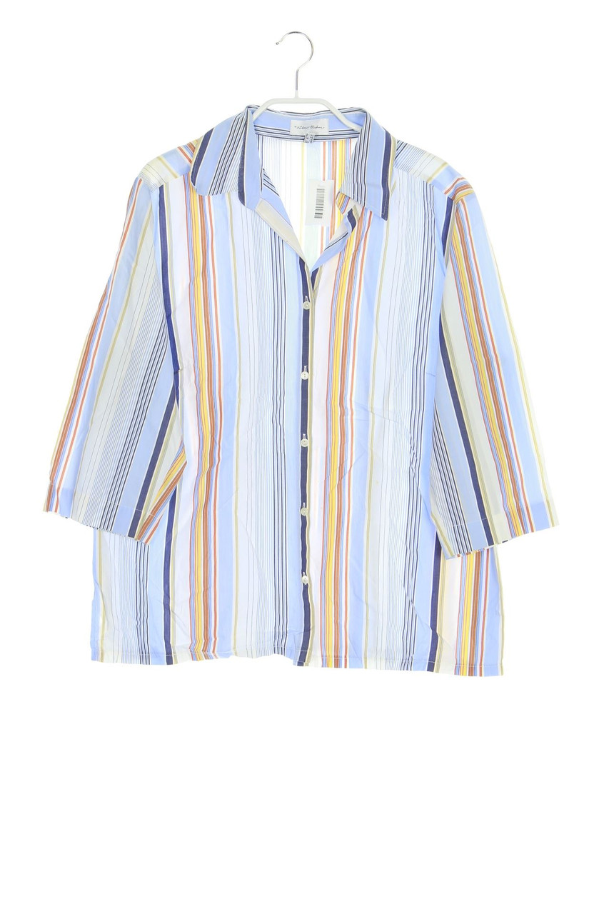 Peter Hahn - Streifen-Hemd-Bluse mit kurzem Ärmel - D 42