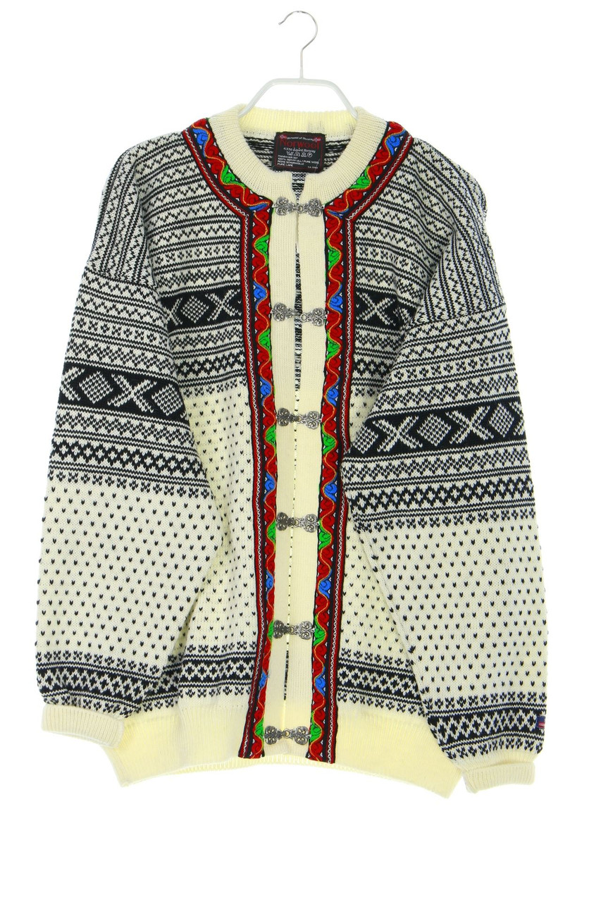 Norwool - Schurwoll-Cardigan mit Intarsien - XL