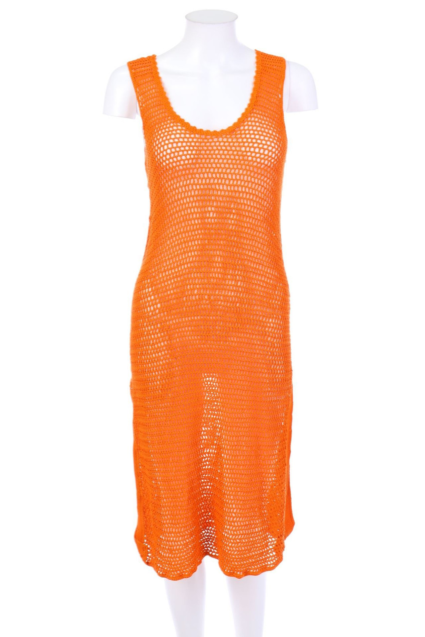 Ohne Label - Strickkleid aus Lochstrick - XXS