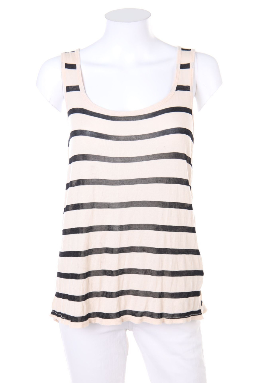 FB SISTER - Streifen-Strick-Top mit Chiffon - S