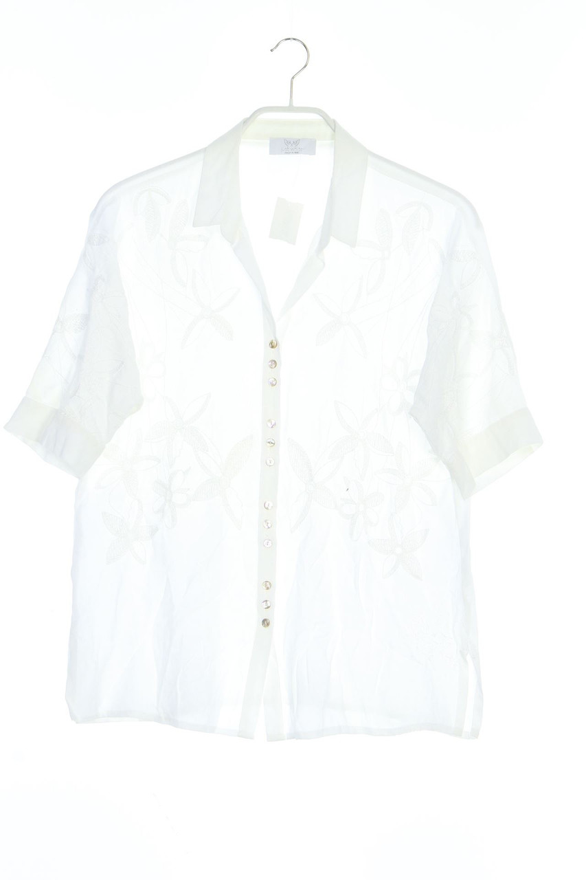 just white - Kurzarm-Bluse mit Batwing-Ärmeln - XL