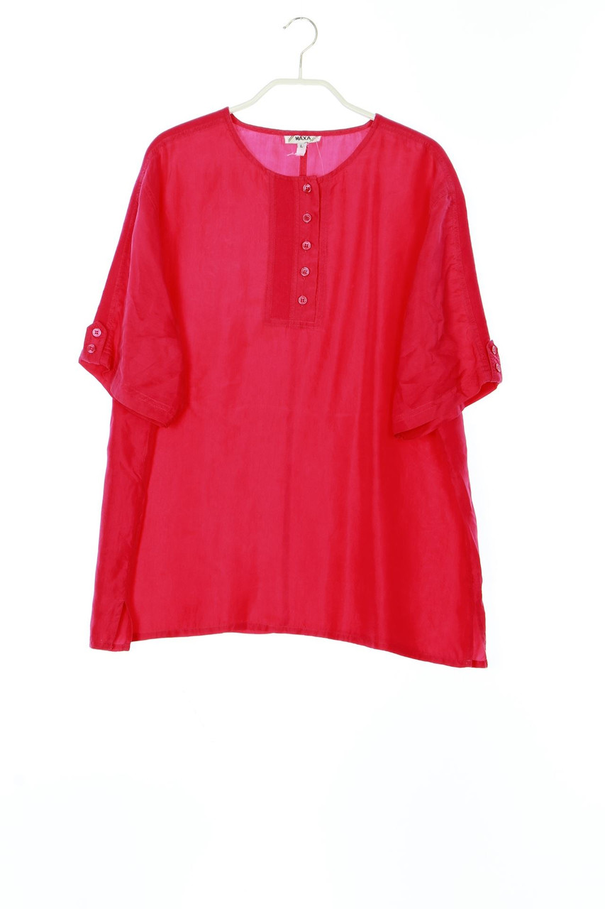 VINTAGE - Kurzarm-Seiden-Bluse - L