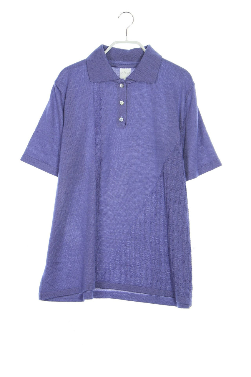 Ohne Label - Kurzarm-Strick-Pullover mit Kragen - D 46