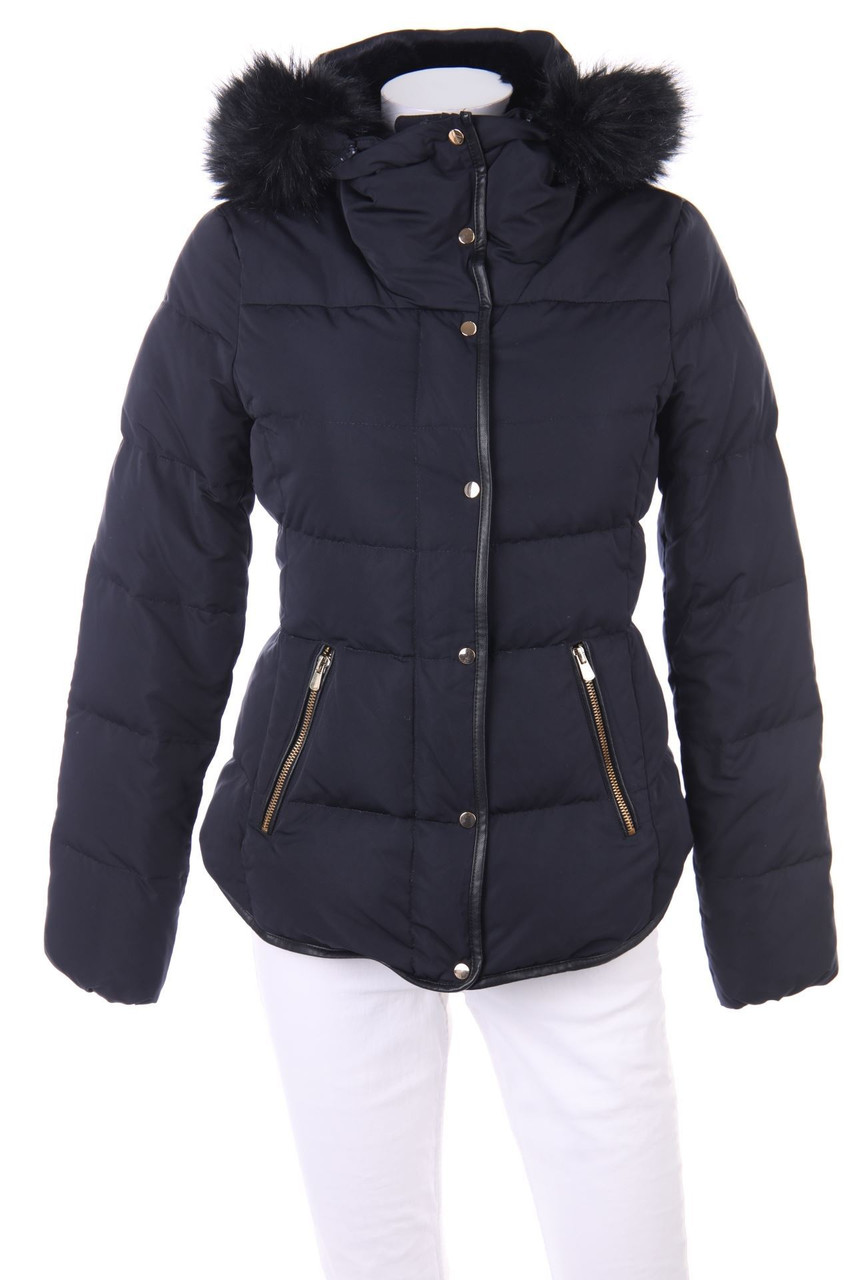 ZARA Daunen-Jacke mit Faux Fur-Kragen XS