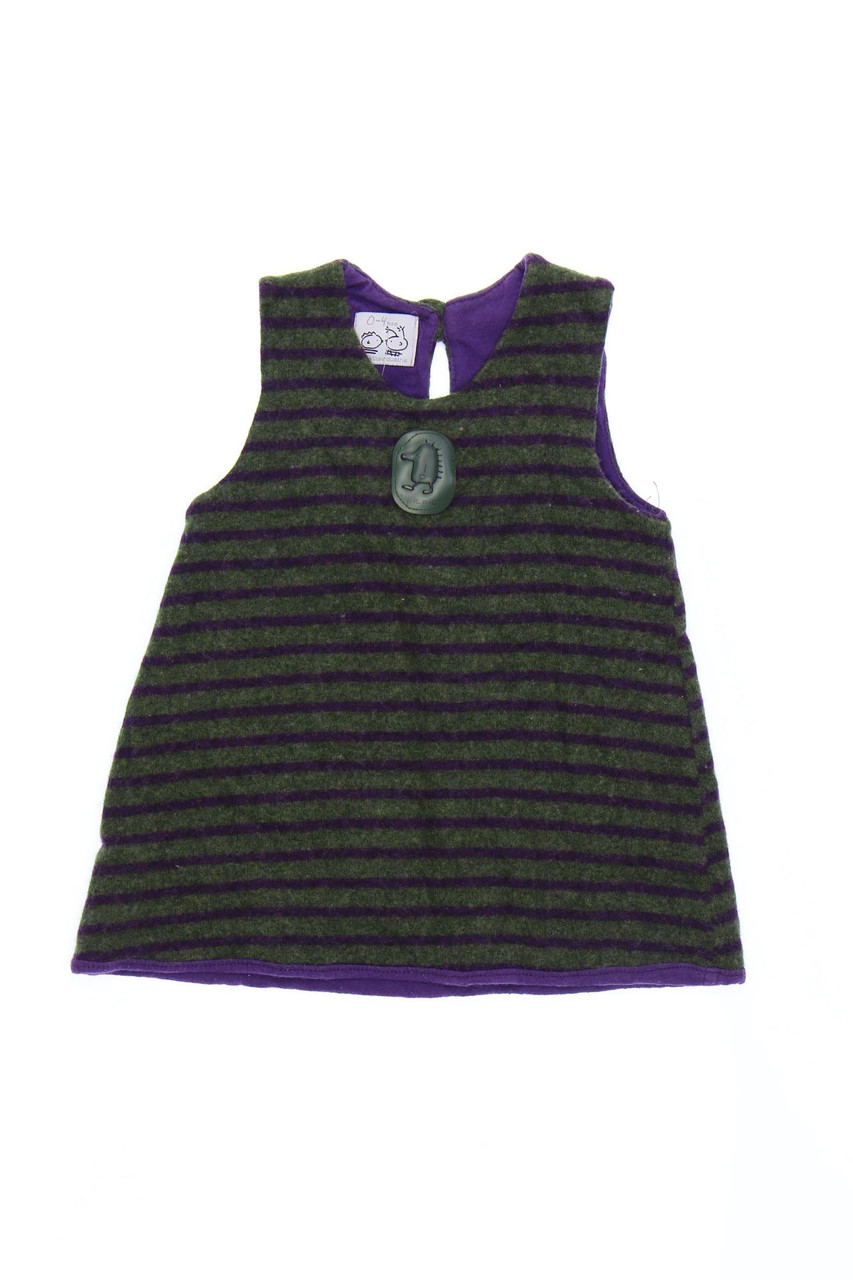 SECONDHAND - Streifen-Kleid mit Wolle - 74