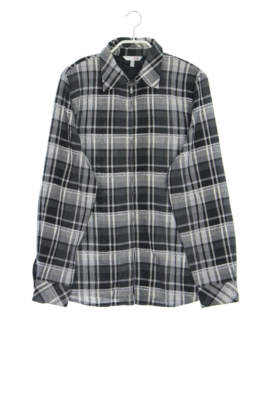 my way FER - Karo-Bluse mit Reißverschluss - D 40