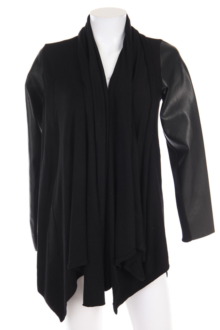 Zara Knit - Cardigan mit Kunstleder-Details - M